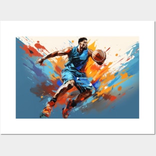 Basketball Action Sport Painting Abstract Art Decor Posters and Art